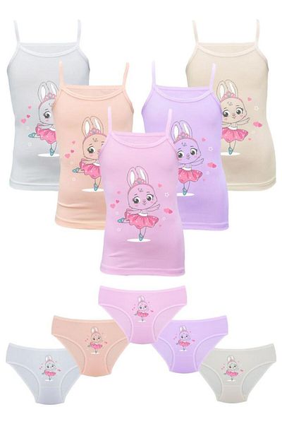 Onurel Σετ εσώρουχα για κορίτσια - Rabbit printed, Lycra Cotton, 5 Pack