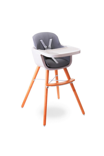 TEKNUM Premium Dual Height Wooden High Chair - Grey