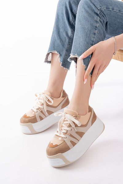 SEEM & BE Pantofi de damă Dora cu talpă înaltă din nurcă - pantofi sport
