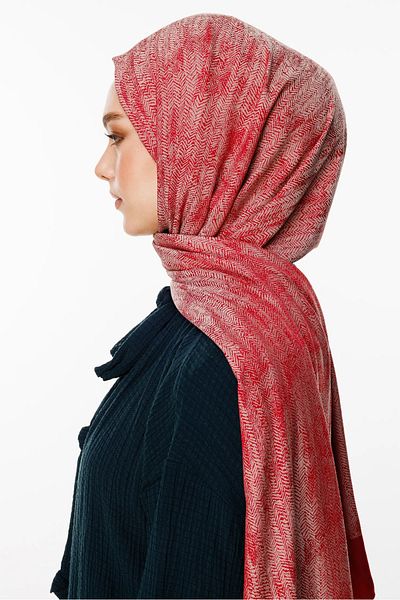 Mooncorn Σάλι διπλής όψης με μοτίβο Sahara Claret Red-Mint Green
