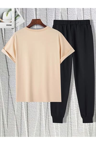 DAXİS Sportwear Company T-Shirt and Jogger Sweatpants - Printed Sweatpants Set
