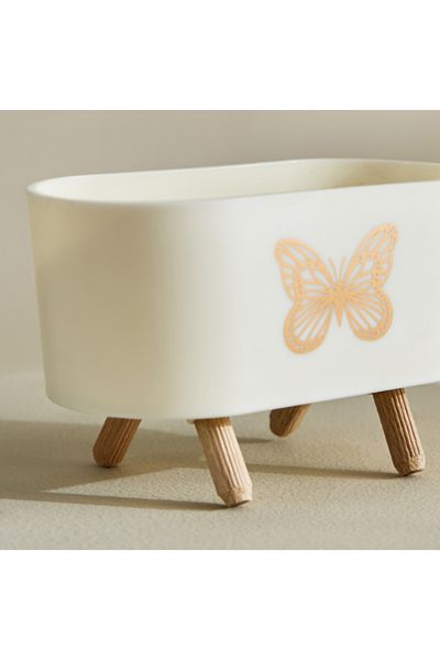 Home Box Taria Rectangular Plastic Planter with Legs 14.5x6x8.5 cm