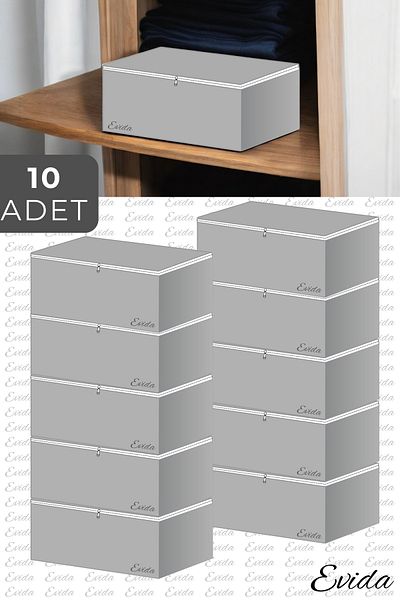 Evida Large Size 10 Piece Sofa Bed and Storage Set - Quilt Clothes Storage - 60X40X22 cm - Anthracite