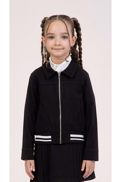 wakawakakidsstore Jachetă de fete din Gabardină de culoare uni cu talie elastică