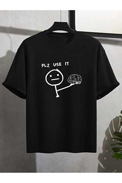 npLStore Unisex Παρακαλώ χρησιμοποιήστε το εμπριμέ μπλουζάκι Oversize