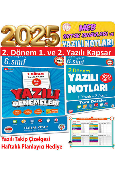 Tonguç Yayınları 6. Sınıf Tüm Dersler 2. Dönem 1. ve 2. Yazılı Sınavları Notl...