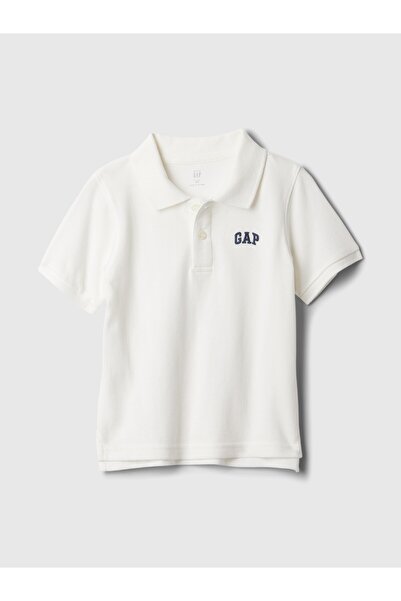 GAP Erkek Bebek Beyaz Logo Polo Yaka T-Shirt