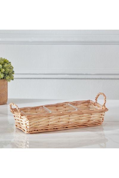 Home Box Minimalist 4-Piece Glass Snack Set