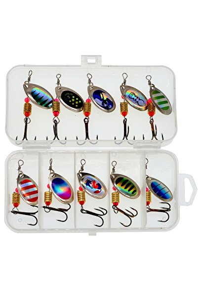 Choice مجموعة من 10 قطع من طُعم الصيد المعدني على شكل قطرة ماء مع خطاف وطُعم صناعي لصيد الأسماك الطازجة