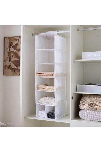 Home Box Novel Storage with 7-Compartment Hanging Organizer 35x45x125 cm