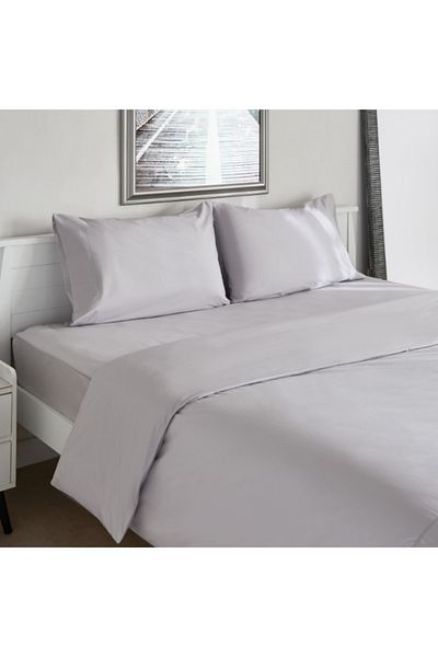 Home Box Purely-percale 3-Piece 300TC Percale Queen King Duvet Quilt Cover Set 220x220 cm