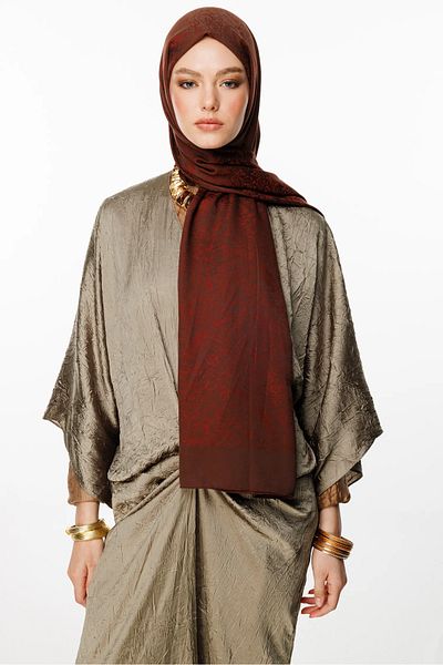 Mooncorn Velora Pattern Σάλι διπλής όψης Bitter Brown-Brown