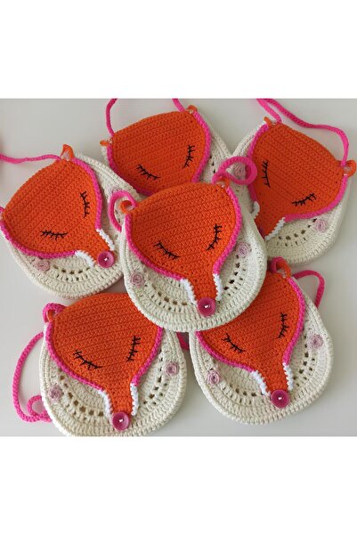 Handmade Knitted Bag Fox Unisex Girls Boys, Amigurumi Bag (15X15 cm)