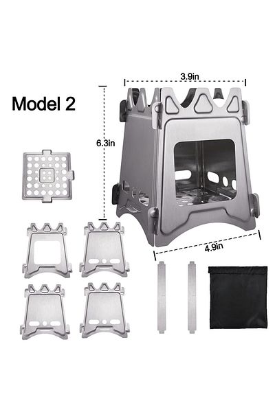 Choice Model 2 Portable Camping Wood Stove with Stainless Steel Folding Lightweight Firewood Stove For Outd