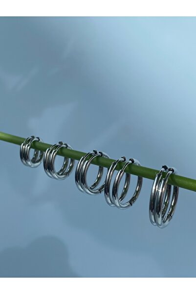 kurukafagift Çelik Düz Halka Küpe 1 Çift