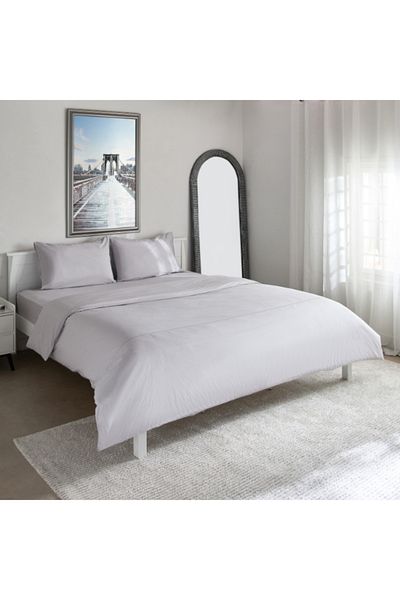 Home Box Purely-percale 3-Piece 300TC Percale Queen King Duvet Quilt Cover Set 220x220 cm