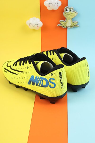 Moda Lime Boys' Football Boots Turf Field Boys' Soccer Shoes Spiked Football Sneakers