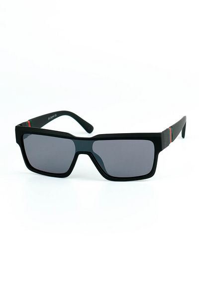 Di Caprio Unisex Matte Black Uv400 Protection Rectangular Model Sunglasses