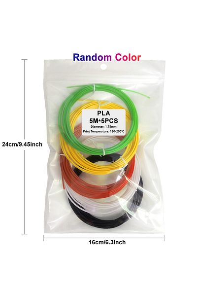 Choice PLA 5M 5 COLORS 25M PLA PCL 3D Printing Pen Consumables Colored Odorless Safety Plastic Filament Dia