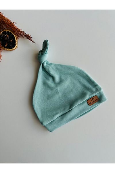 bioaksesuar Green Knotted Boy Girl Baby Kids Luxury Combed Cotton Beanie Hat