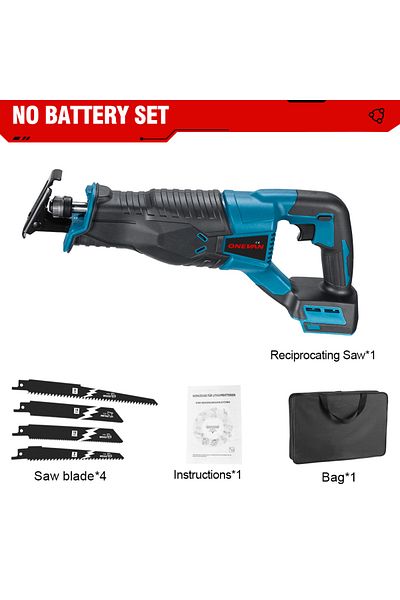 ONEVAN Without Battery 3000w Cordless Reciprocating Saw Adjustable Speed Chainsaw Wood Metal Pipe Cu