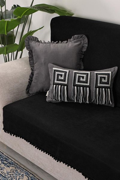 Aisha's Design Pom-Pom Armchair Cover 180X155 Cm,Ko-34Ik