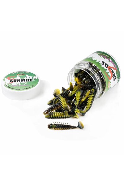 Choice طُعم صيد سمك صناعي ناعم أسود رمادي من SUNMILE بطول 4 سم/0.6 جرام، 20 ق...