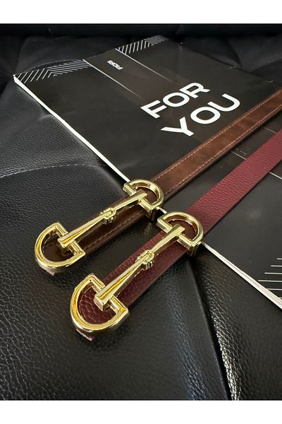 Fiori حزام نسائي رفيع بإبزيم ذهبي طويل، حزام معطف، حزام قميص، حزام فستان