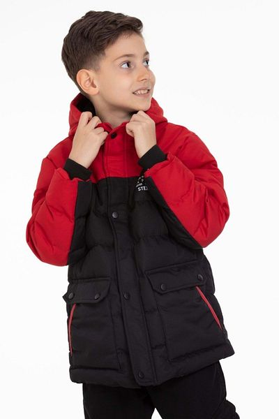 Waka Waka Double Color Flap Pocket Fleece Inside Boy's Coat