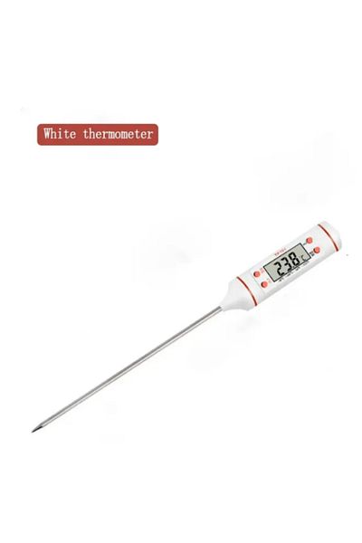 Choice white Food Digital Thermometer New Meat Thermometer Electronic Probe Type Digital Display Liquid Gri