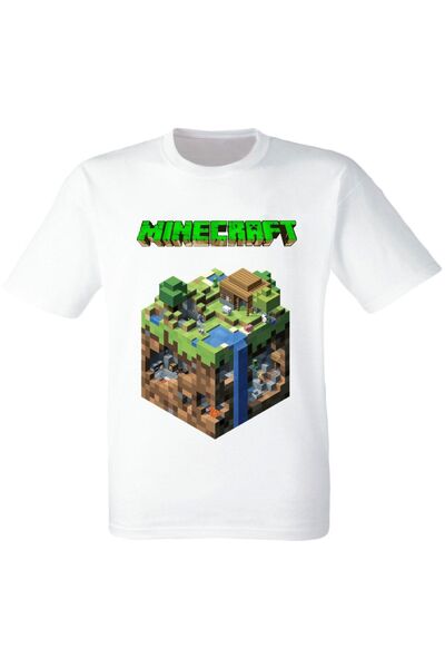 MINECRAFT Білі футболки з принтом Minecraft з міксом
