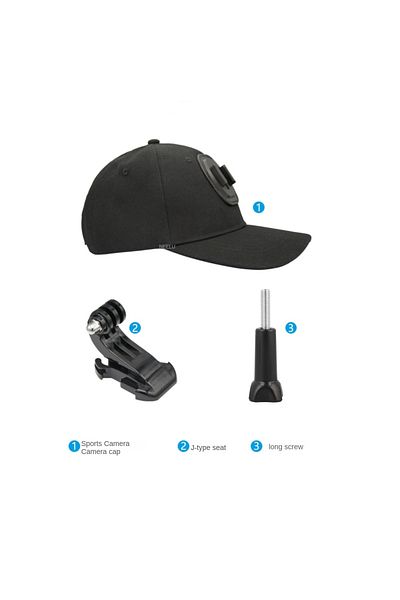 NEELU black color Adjustable Canvas Sun Hat Cap for Gopro Hero 12 11 10 9 8 7 6 5 4 3 insta360 x3 x2 Eken
