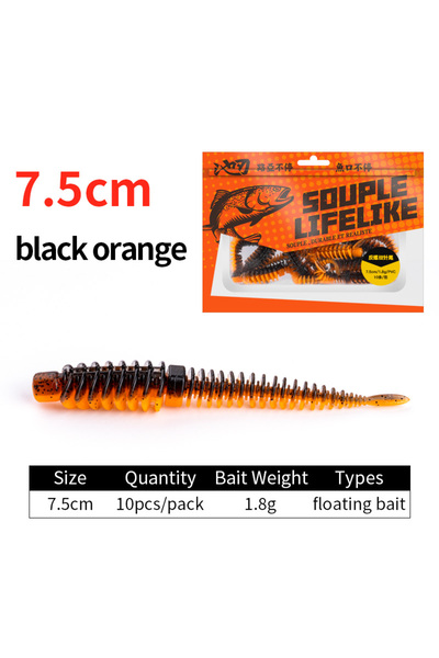 Choice 75 مم برتقالي (10 قطع) LINNHUE 10 قطع/عبوة طُعم صيد عائم ذي ذيل إبرة 7...