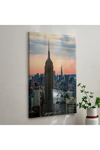 Home Box لوحة فنية جدارية لامعة مرسومة يدويًا لبرج نيروبي - 100x2.5x70 سم