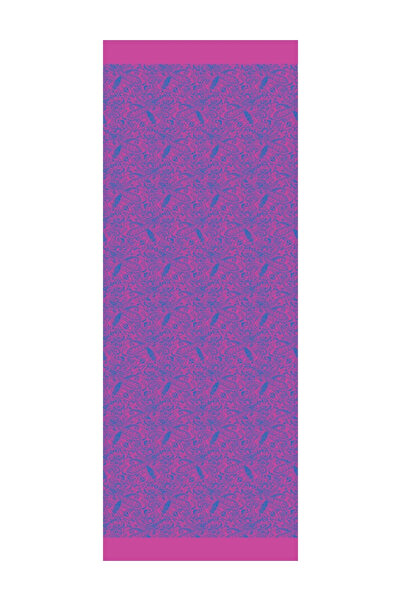 Mooncorn Velora Pattern Σάλι διπλής όψης Petrol Blue-Fuchsia