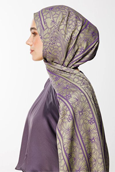 Mooncorn Σάλι διπλής όψης Lavin Pattern Olive-Purple