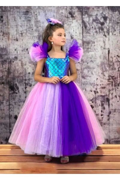Sevimlice Kids Mermaid.... Birthday Party Evening Dress Costume Dress