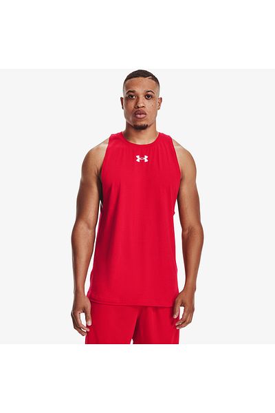 Under Armour Tricou roșu de antrenament pentru bărbați Baseline Cotton