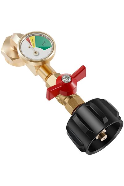 Choice US. regulations Upgraded Propane Refill Adapter 20lb to 1lb converter, Design with Valve and Gauge,