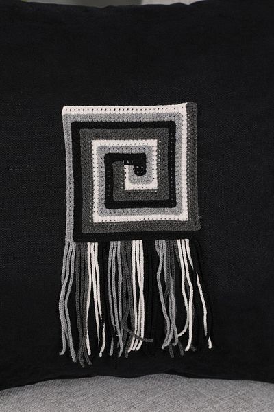 Aisha's Design Fringed Motif Throw Pillow Cover 45X45Cm, K-450
