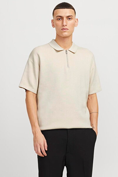 Jack & Jones Erkek Polo Yaka Yarim Fermuarli Triko - Troy
