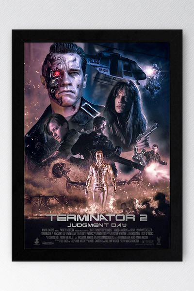 Saturn Πίνακας με κορνίζα Terminator 2 - Πίνακας αφίσας ταινίας Terminator