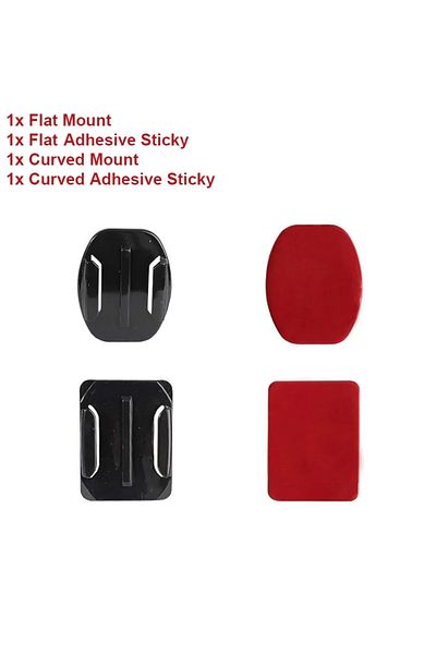 EXSKOF D Helmet Adhesive Sticky Flat Curved Mount For GoPro Hero 12 11 10 9 8 7 6 5 4 Insta360 X2 X3 DJI O.