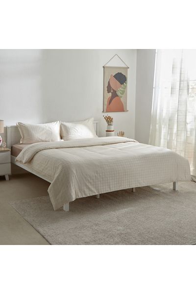 Home Box Opulent Luxe 3-Piece Cotton Solid Dobby Queen King Duvet Cover Set 220x220 cm
