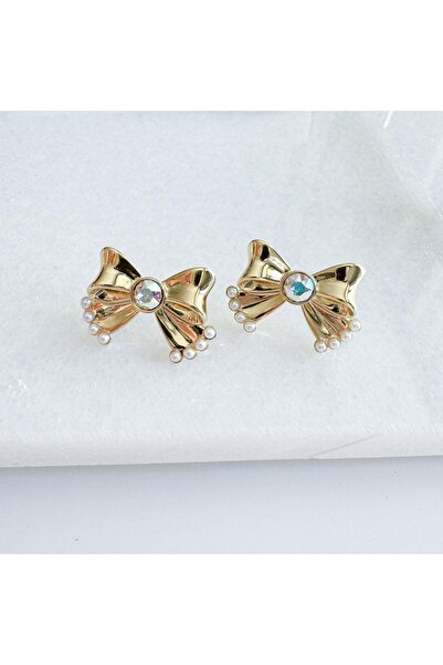 Venus Design Çelik taşlı fiyonk küpe