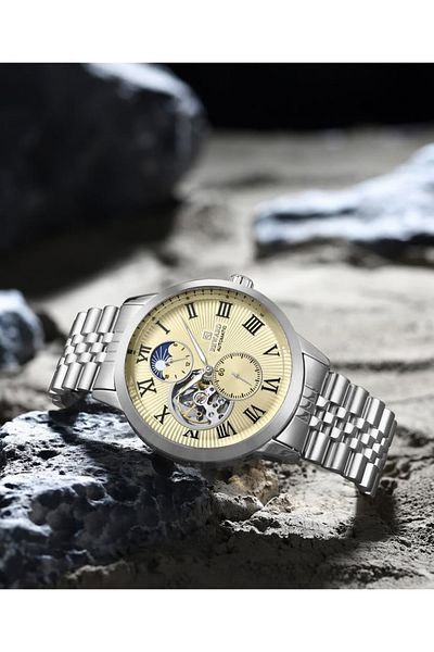Reward Men's Wristwatch - Steel, Automatic, 3 atm Waterproof