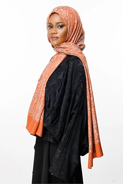 Mooncorn Σάλι διπλής όψης με μοτίβο χέννας βιζόν-κανέλα