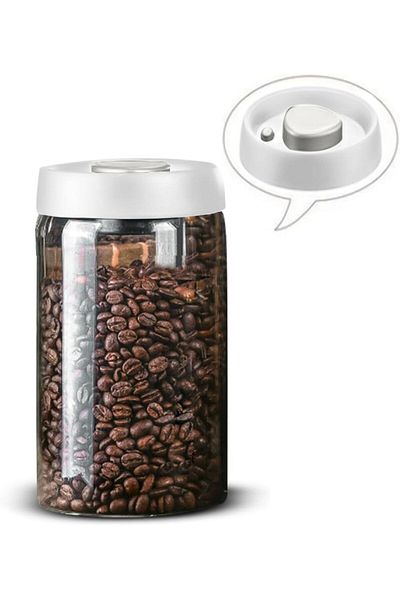 MIBRU 1200ml Glass Coffee Pot with Air Valve Lid White