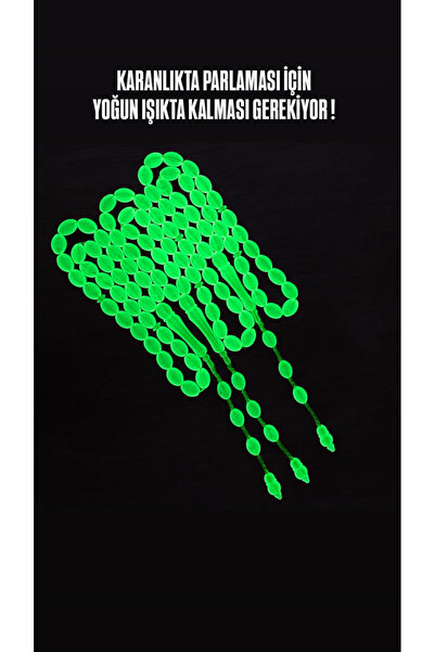 Kt KARANLIKTA PARLAYAN KEDİ GÖZÜ TESBİH 3 ADET