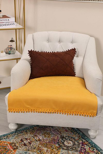 Aisha's Design Pom-Pom Armchair Cover 90X75 Cm,Ko-33T